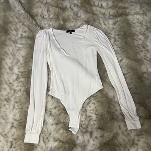 Lulu's Classic White U-Neck Bodysuit
